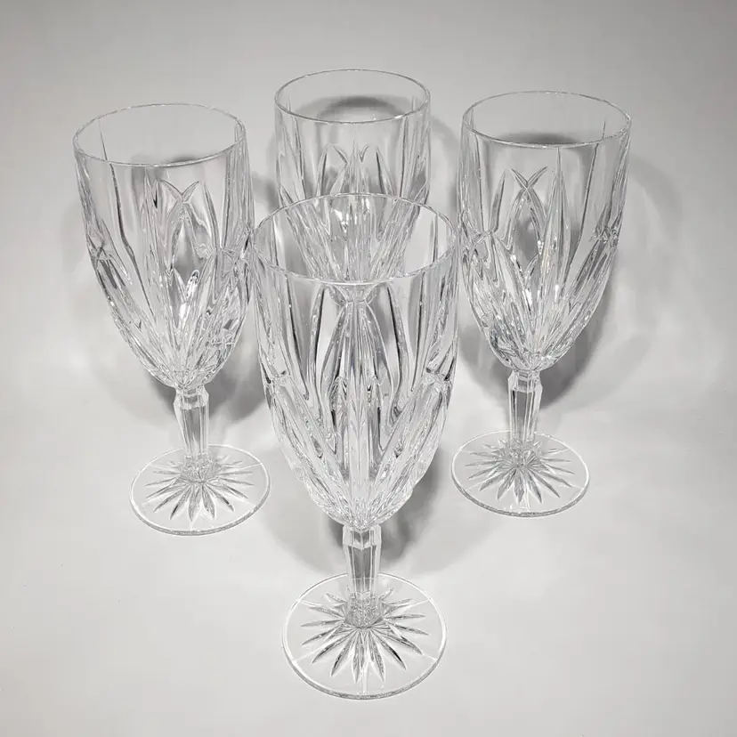 Set of 4 Waterford Crystal Brookside Marquis Collection 8.5" Iced Tea Goblet