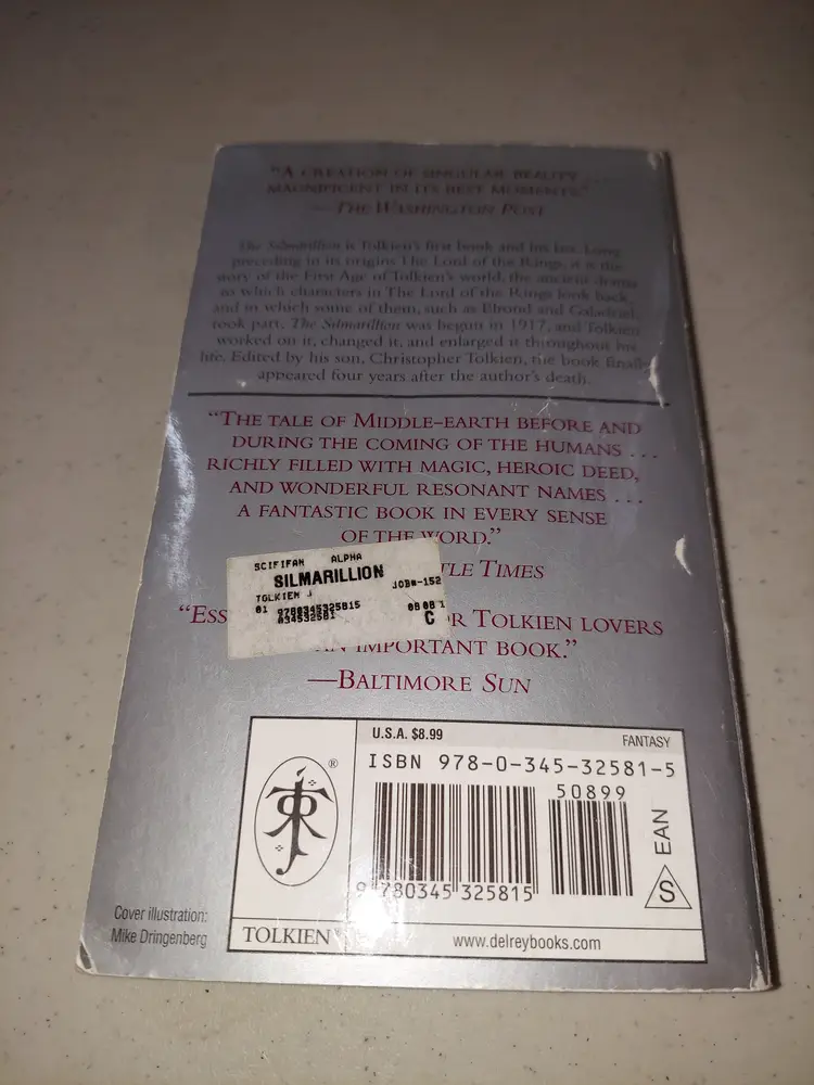 The Silmarillion by J.R.R. Tolkien - 1st Del Rey Books PB Edition Jan 2002