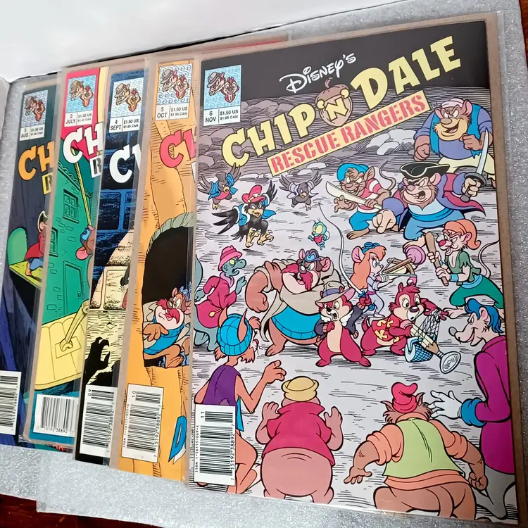 Lot of 5 Disney Chip n Dale Comics Sleeved #2,3,4,5,6