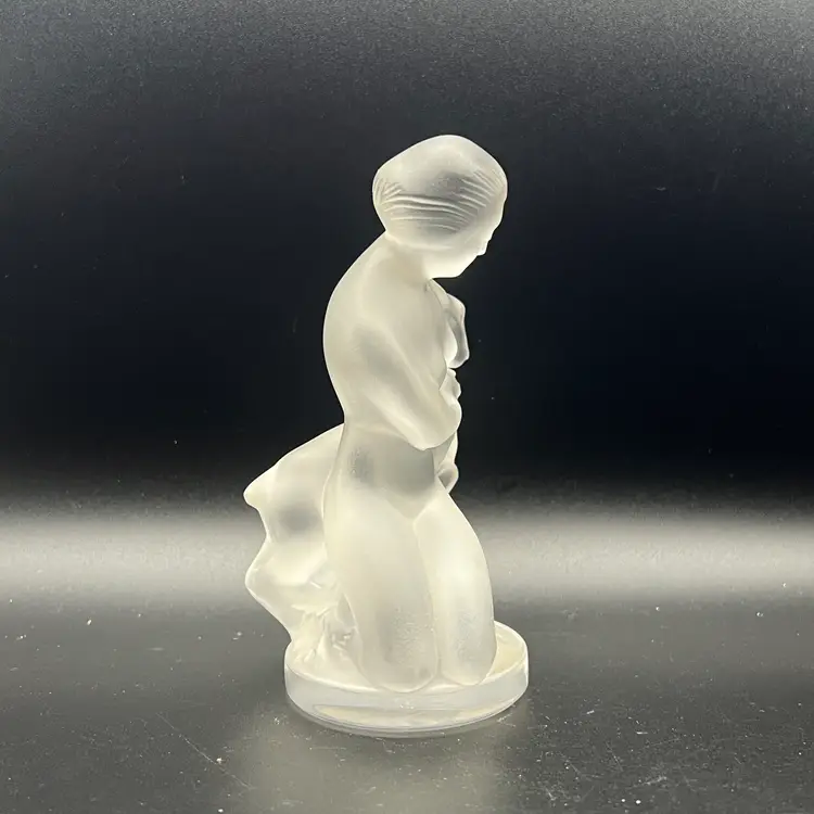 Lalique Satin Crystal Nude Diana Huntress Figurine 4.75" Paperweight Signed