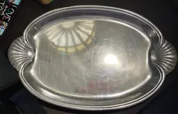 Vintage Large Wilton Armetale Shell Handle Tray