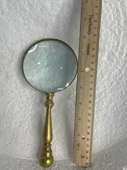 Antique Brass Magnifying Magnifier Glass Sturdy Solid Brass