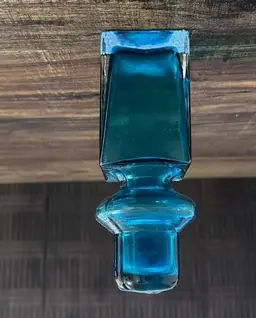 vintage glass bottle decanter Large Green stopper only