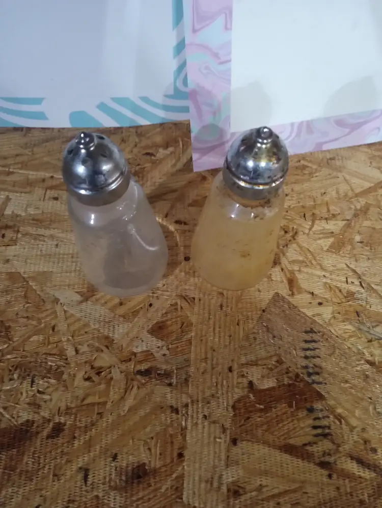Vintage Glass Salt & Pepper Shakers (Metal Tops)