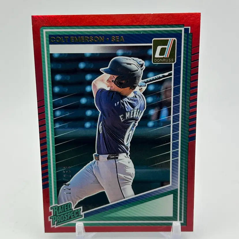 Colt Emerson 2025 Panini Donruss Rated Prospect Red /250 Seattle Mariners