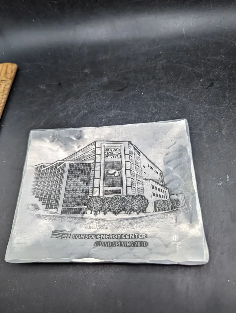 Vintage Advertising Piece Wendell August Forge Console Energy Building Trinket Dish