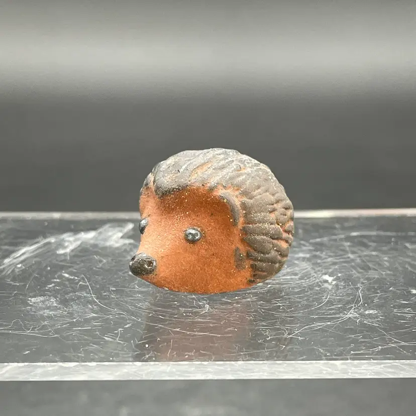Thyssen Keramik Danmark #604 Hedgehog Miniature Red Clay Pottery VTG Figurine