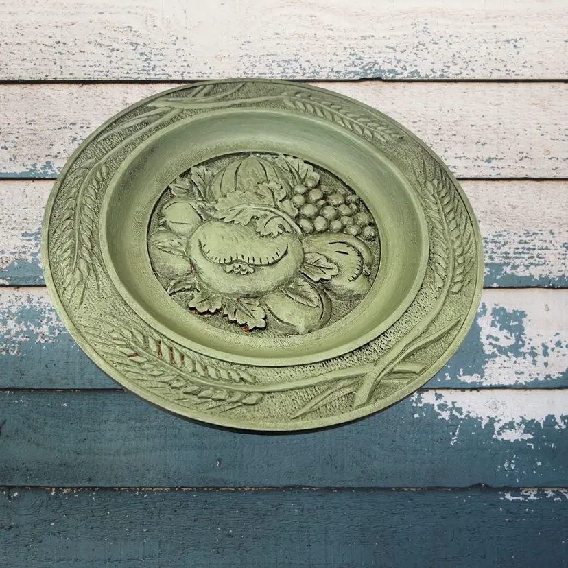 Made By Me Upcycled Hand Painted Farmhouse Wood Wall Decor Green RusticHand Carved 10”