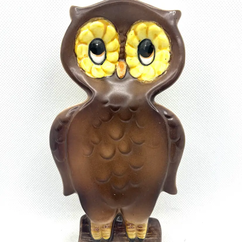 Vintage Ceramic Owl " Lorrie Design " wall hanging or spoon rest