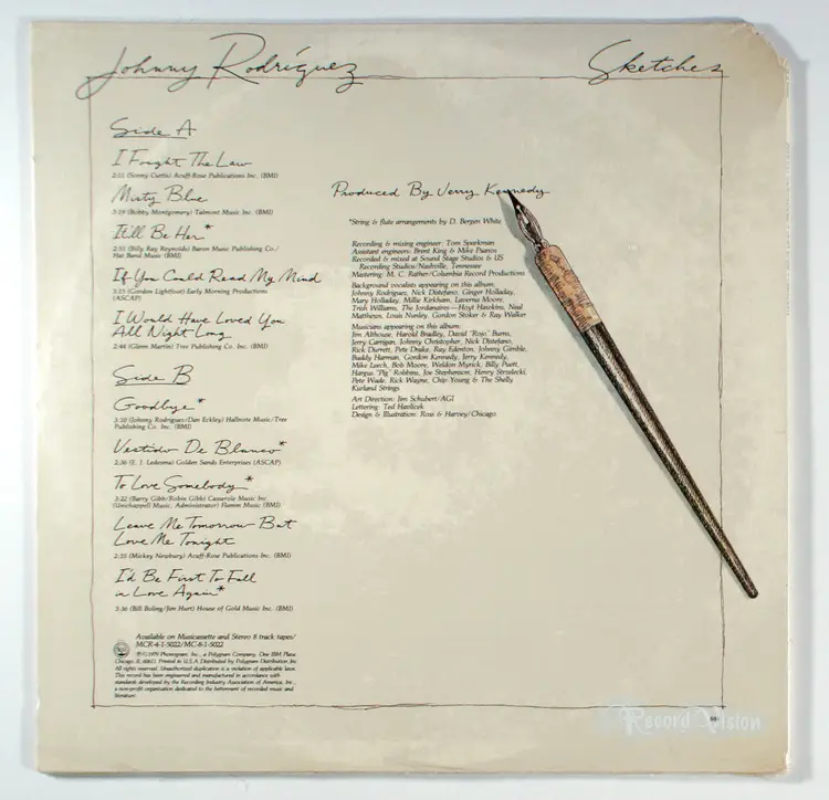 Johnny Rodriguez - Sketches (1979) [SEALED] Vinyl LP • Vestido De Blanco