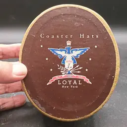 Vintage Coaster Hats Loyal New York Mini Hat Box/Gift Card Box Brown