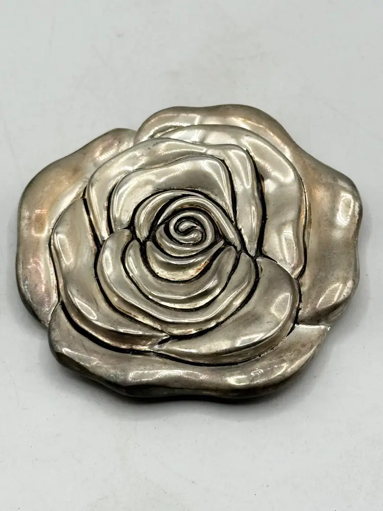 Vintage Godinger silver art co rose flower mirror