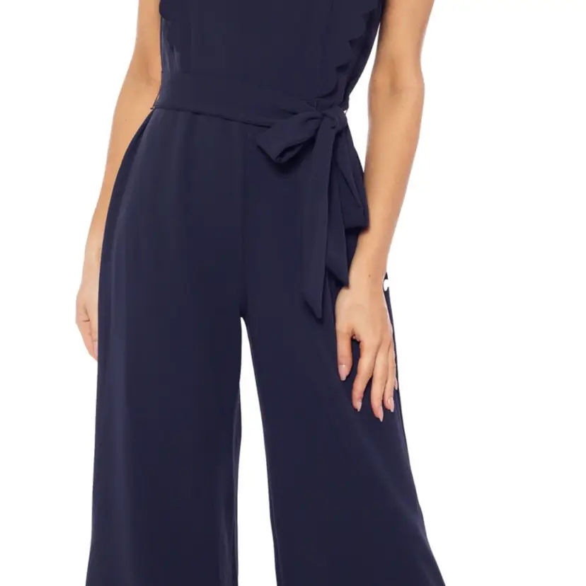 Isaac Mizrahi Navy Blue Wide Leg Jumpsuit