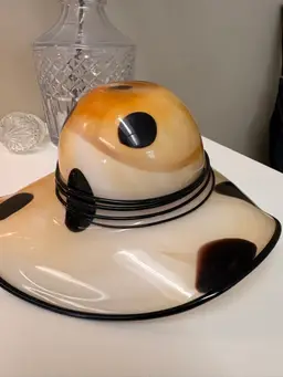 Murano Hand Blown Art Glass Hat Sculpture