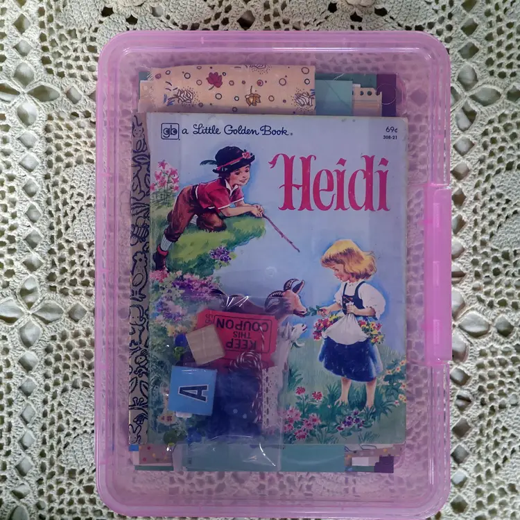 Little Golden Book Heidi Pink Junk Journal Mini Kit