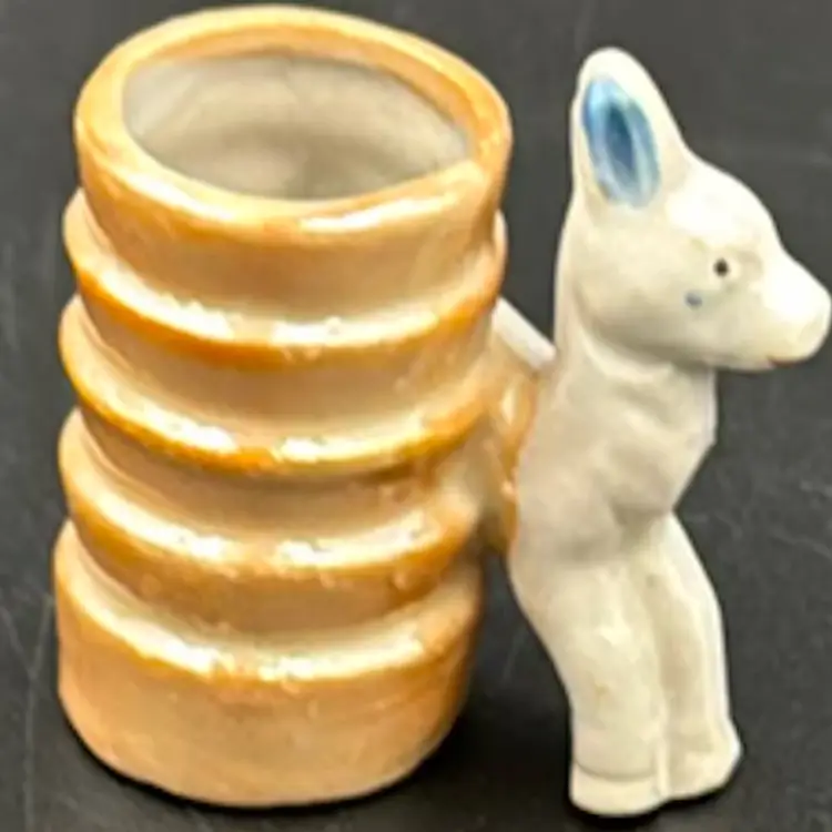 #7. Mini Hand Painted LusterWare Toothpick Holder