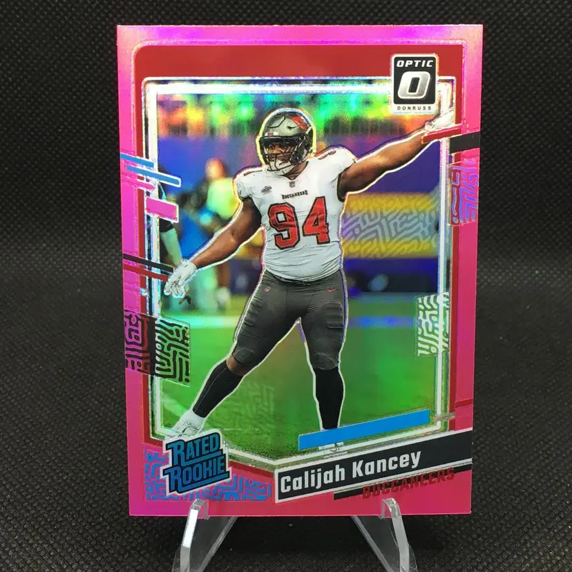 Calijah Kancey 2023 Panini Donruss Optic Pink Holo Prizm #295 - Tampa Bay Buccaneers