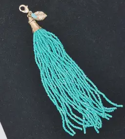 Anthropologie Boho Keychain Bead Tassel