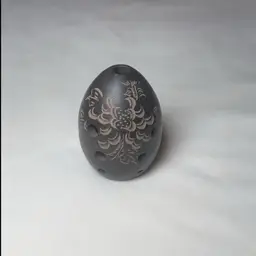 Vintage Chinese Ceramic Xun: Hand-Engraved 8-Hole Musical Instrument