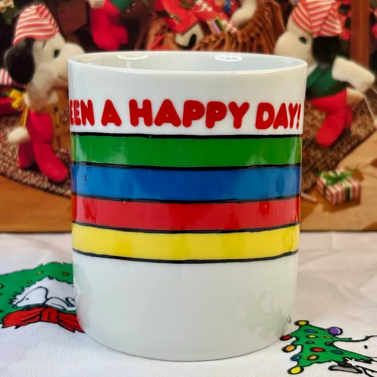 “Happy Day” Snoopy Rainbow Mug