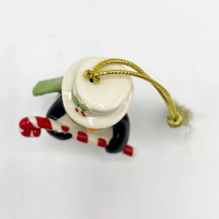 Lenox Very Merry Holiday Porcelain Christmas Penguin Ornament Candy Cane 3.75"
