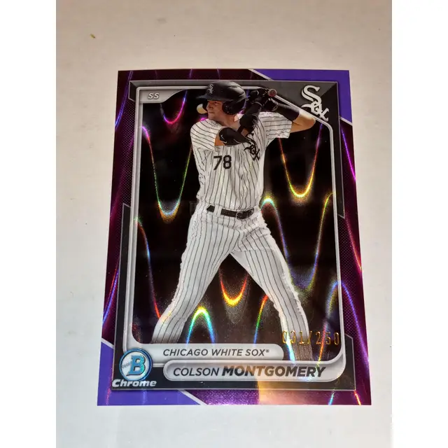 Colson Montgomery 2024 Bowman Chrome #BCP-8 Purple Ray Wave 031/250 White Sox