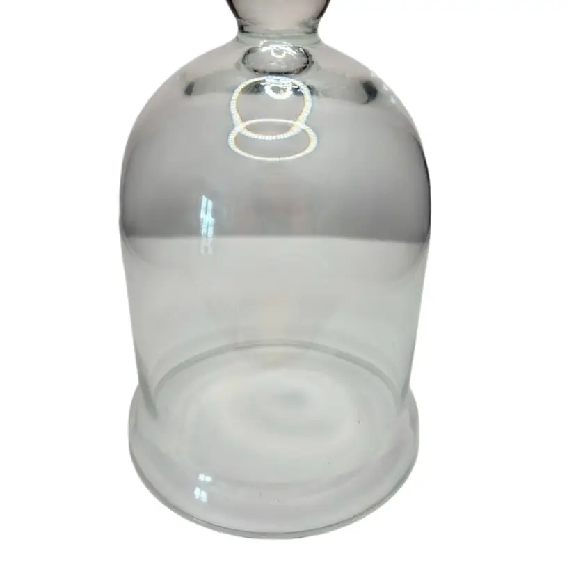 Vintage Crystal Dome Cloche 6 1/2” Tall Flared On Bottom