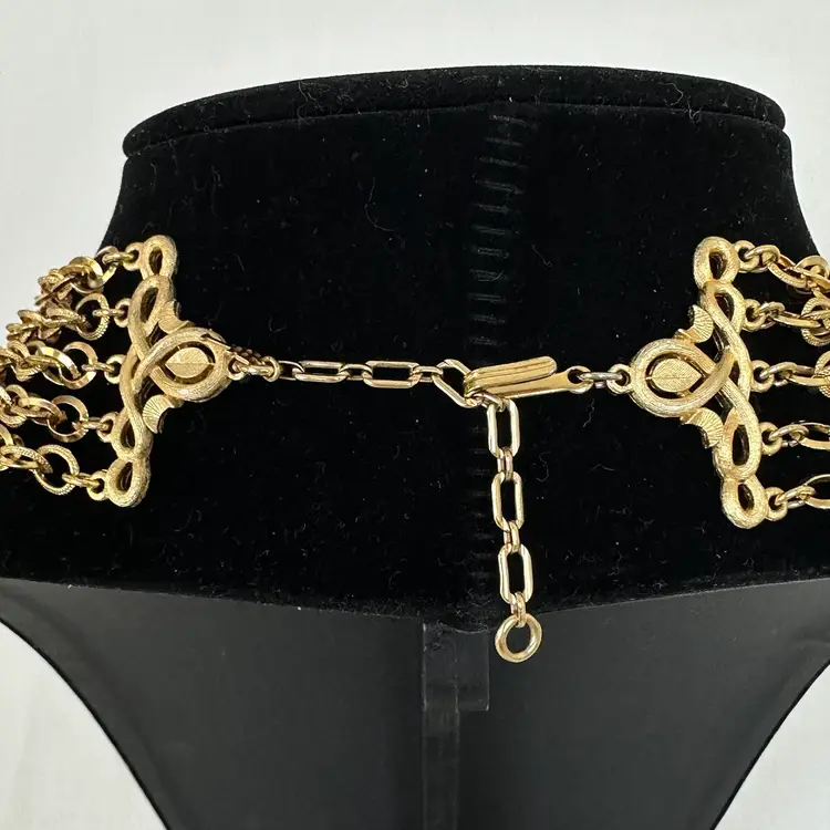 Crown Trifari 5-strand Textured Adjustable Length Necklace