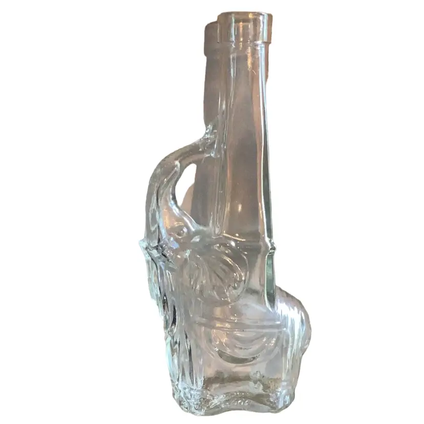 Vintage Clear Elephant Trunk Up Decanter Made In Italy