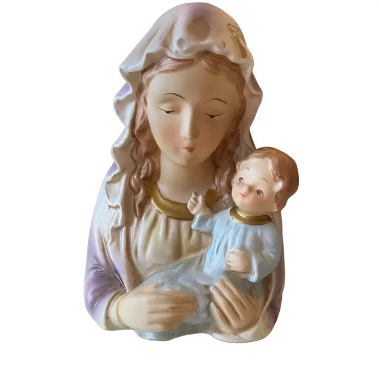 Vintage Virgin Mary Madonna Baby Jesus Planter Figurine  Napcoware  R7076 Japan