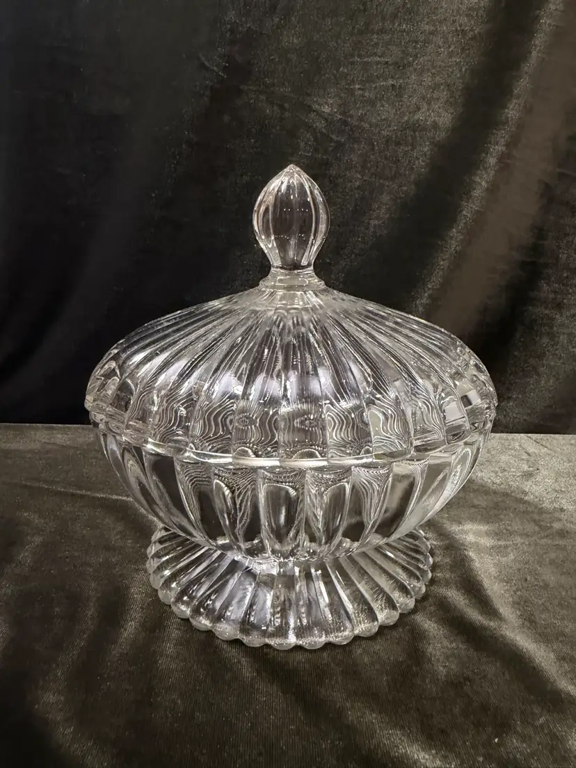 Jeanette National Clear Candy Jar Large Size 7"x6.5"