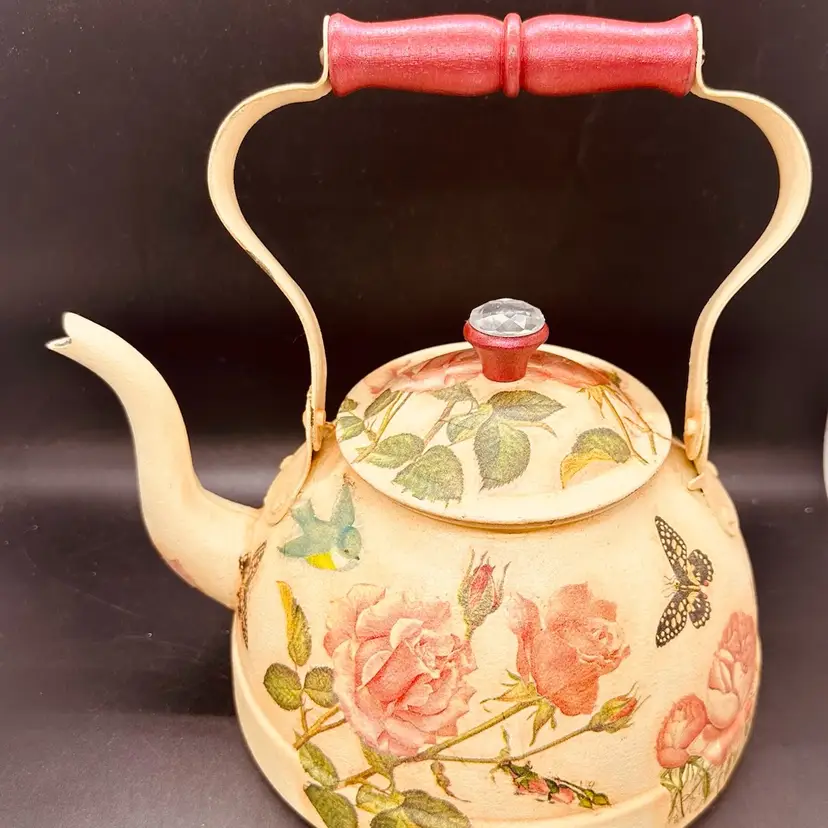 123. Mackenzie Childs style Enamel Teapot