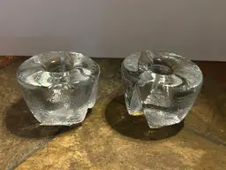 Vintage Blenko MCM Chunky Candleholders