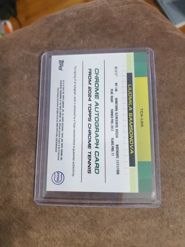 Liudmila Samsonova Topps Chrome Certified Autograph