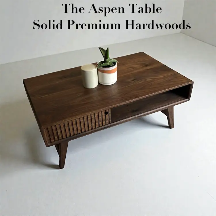 The Aspen Coffee Table | Handmade Solid Walnut Modern Coffee Table
