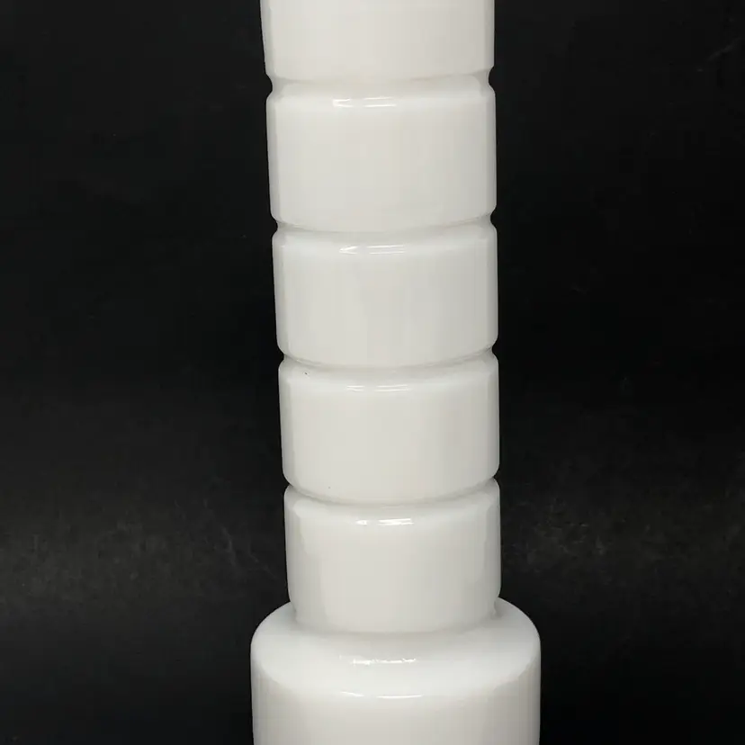 Milk Glass Stacked Ring Bud Vase