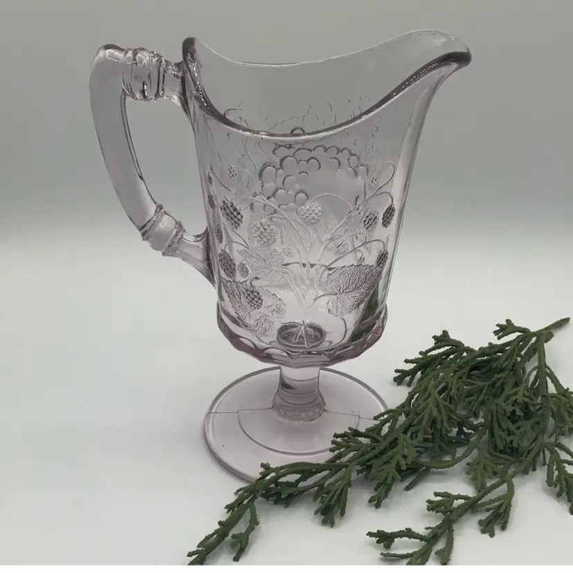 Z.Antique EAPG Lavender Strawberry Print Creamer/Pitcher