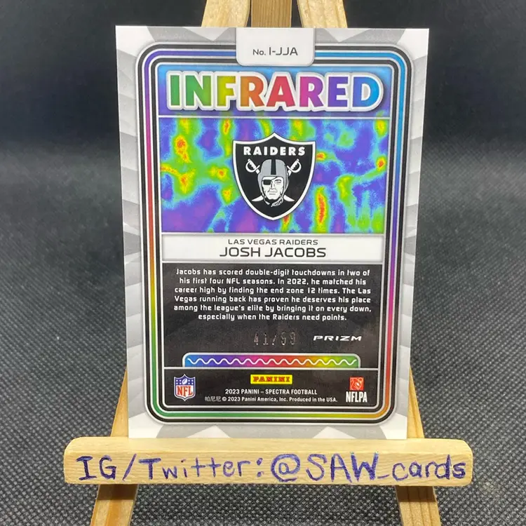 Josh Jacobs 2023 Spectra Infrared /99 Los Vegas Raiders