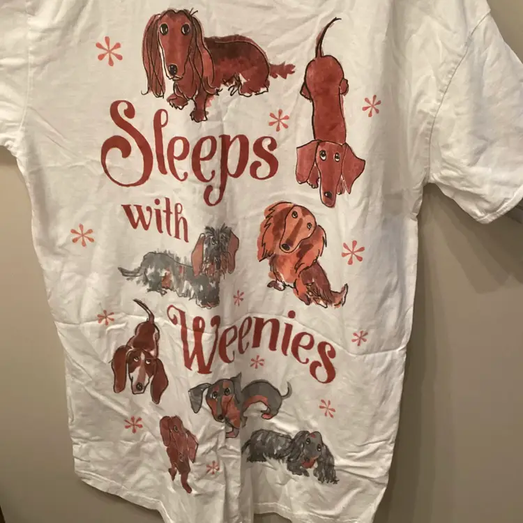 Sleeps with Weenies Dachshund Dog Women’s Pajama Sleep Shirt OS Rel-e-vant
