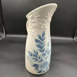 Mudpie Blue Floral Ceramic Pitcher