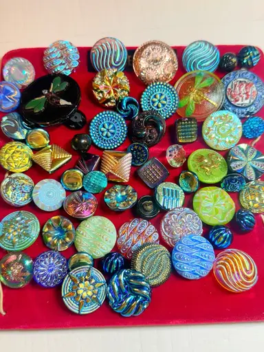 Czech Buttons, Vintage Jewelry, Vintage Clothes 
