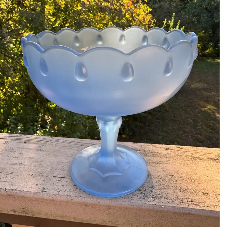 Mid-century Indiana Glass Periwinkle Compote