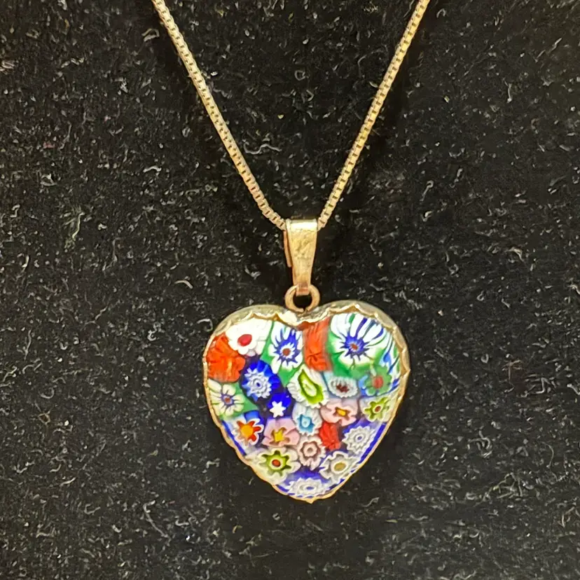 Italian Milifori Sterling Silver 18” Necklace