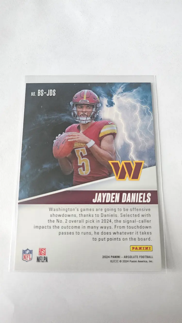 2024 Panini Absolute Football Jayden Daniels By Storm Insert RC #BS-JDS