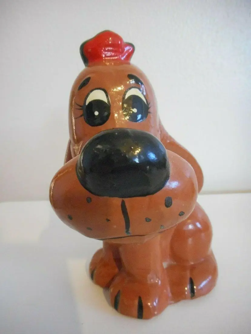Vintage Chalkware or ceramic Dog Bank Carnivalware Anthropomorphic