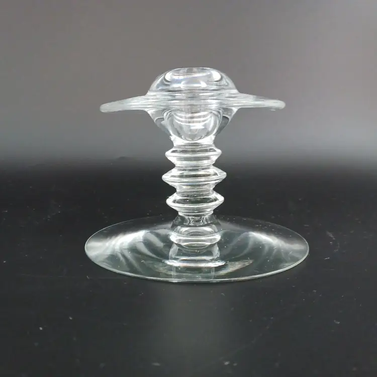 Heisey Glass MARS Pattern Single Candlestick Clear Vintage Space Age