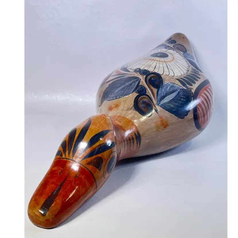 Large Vintage Mexican Pottery Tonala Duck/ Goose