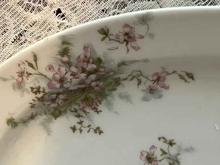 Antique Limoges Theodore Haviland Floral Porcelain Platter