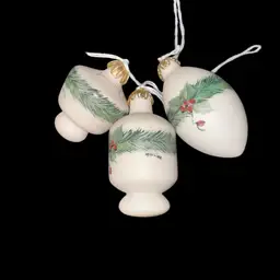 3 Handpainted Porcelain Ornaments - Vintage