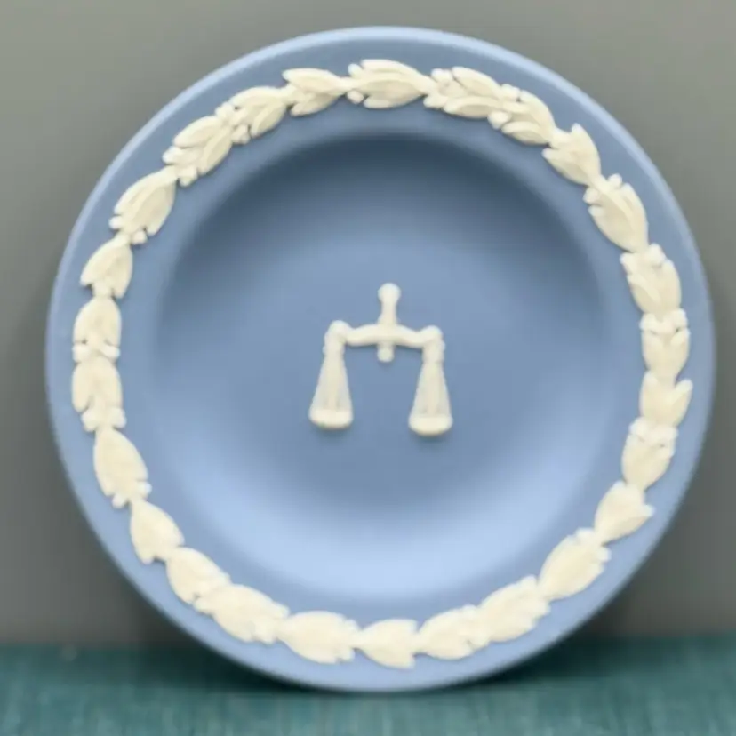 Choice Vintage Wedgwood Blue Jasperware Square Trinket Dish/Wall decor